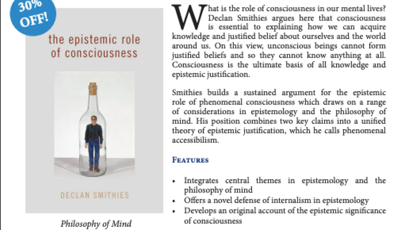 Synopsis of The Epistemic Role of Consciousness
