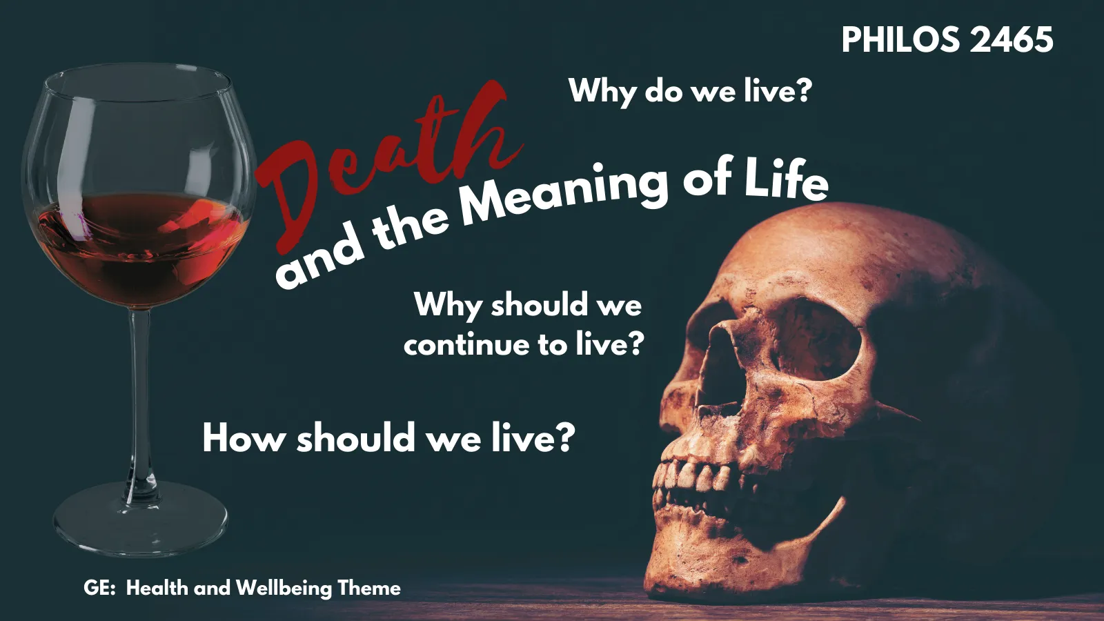 Flyer for Death and the Meaning of Life (PHILOS 2465) Course