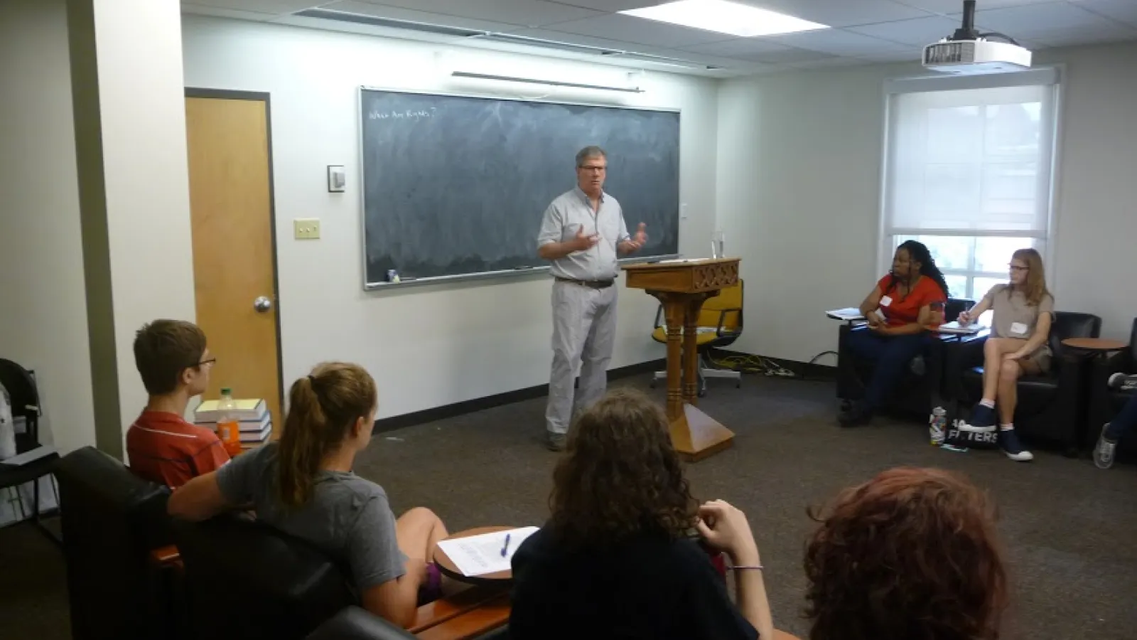 Professor D'Arms with students