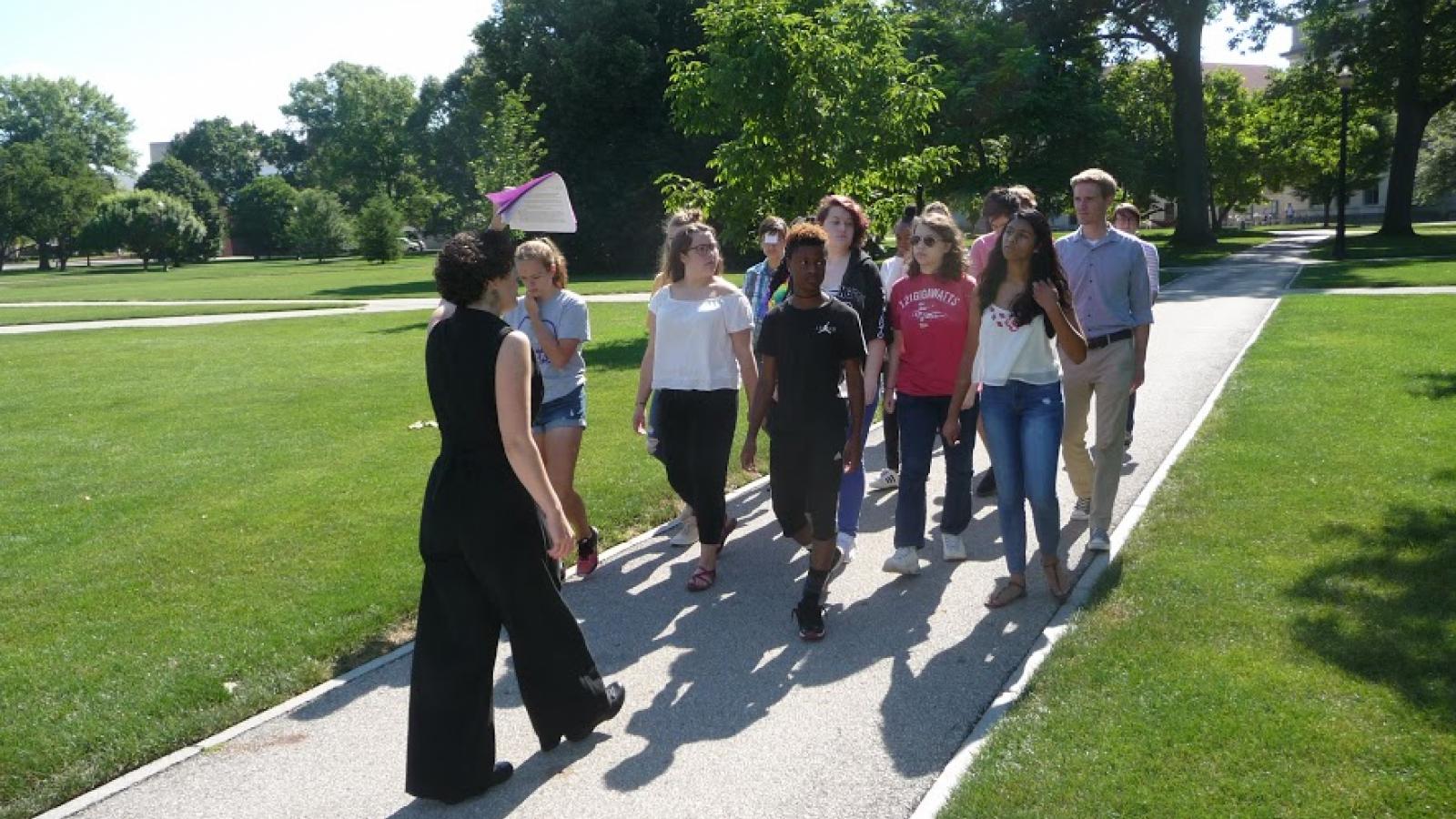 Professor Shuster with students